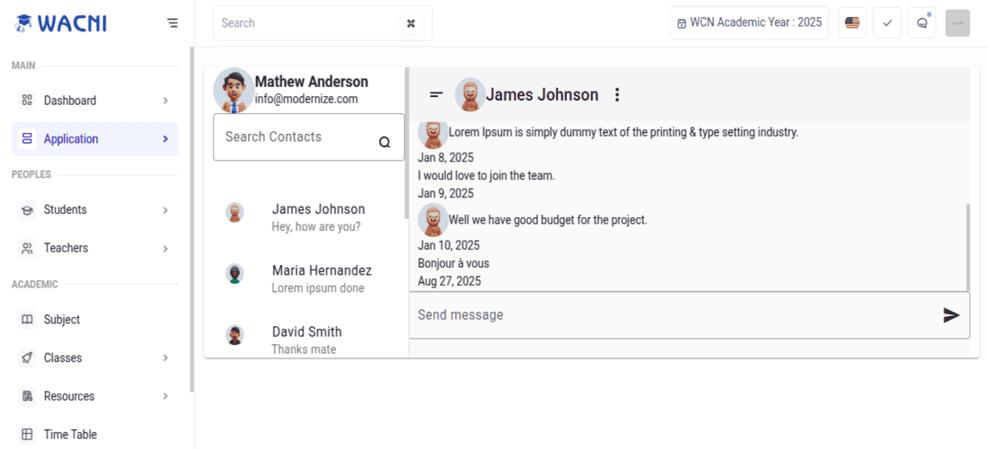 Communication en temps réel dans la plateforme Wacni